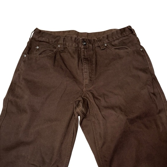 Duluth Trading Co Chocolate Brown Workwear Jeans Pants Men’s 36X32 100% Cotton - Picture 2 of 5
